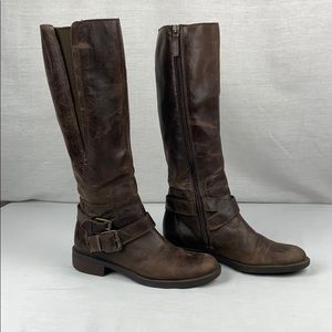 Enzo Angiolini Zip Up 16” Brown Leather Boots